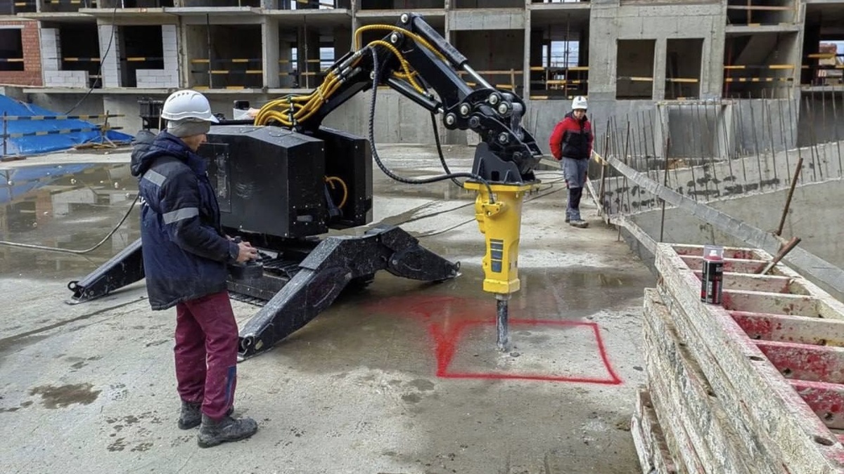 Робот на стройке. Источник: Цифровое строительство