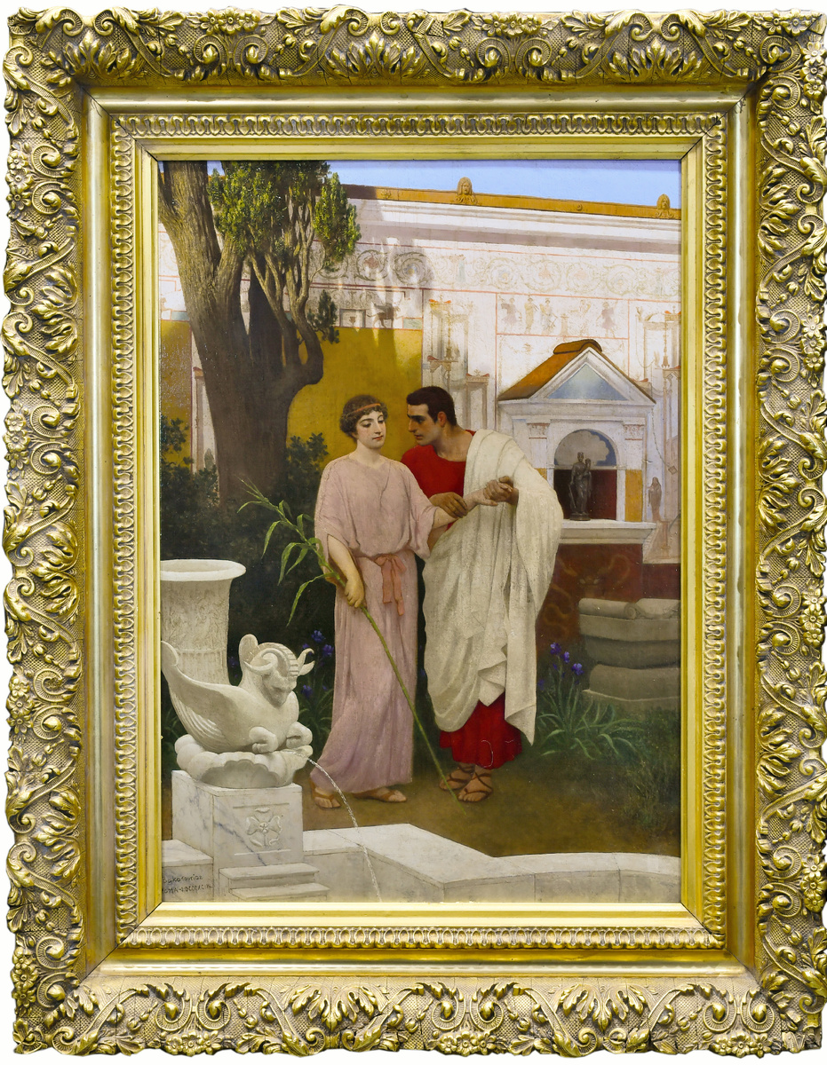 Вопрос и ответ, середина 1890-х - 1900-е гг., материалы: дерево, масло, размеры: 57,9 х 40 см. Источник: фото из Интернет