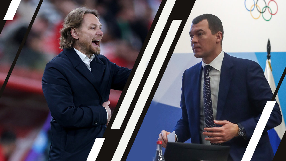    Валерий Карпин и Михаил Дегтярев.Дарья Исаева и Федор Успенский