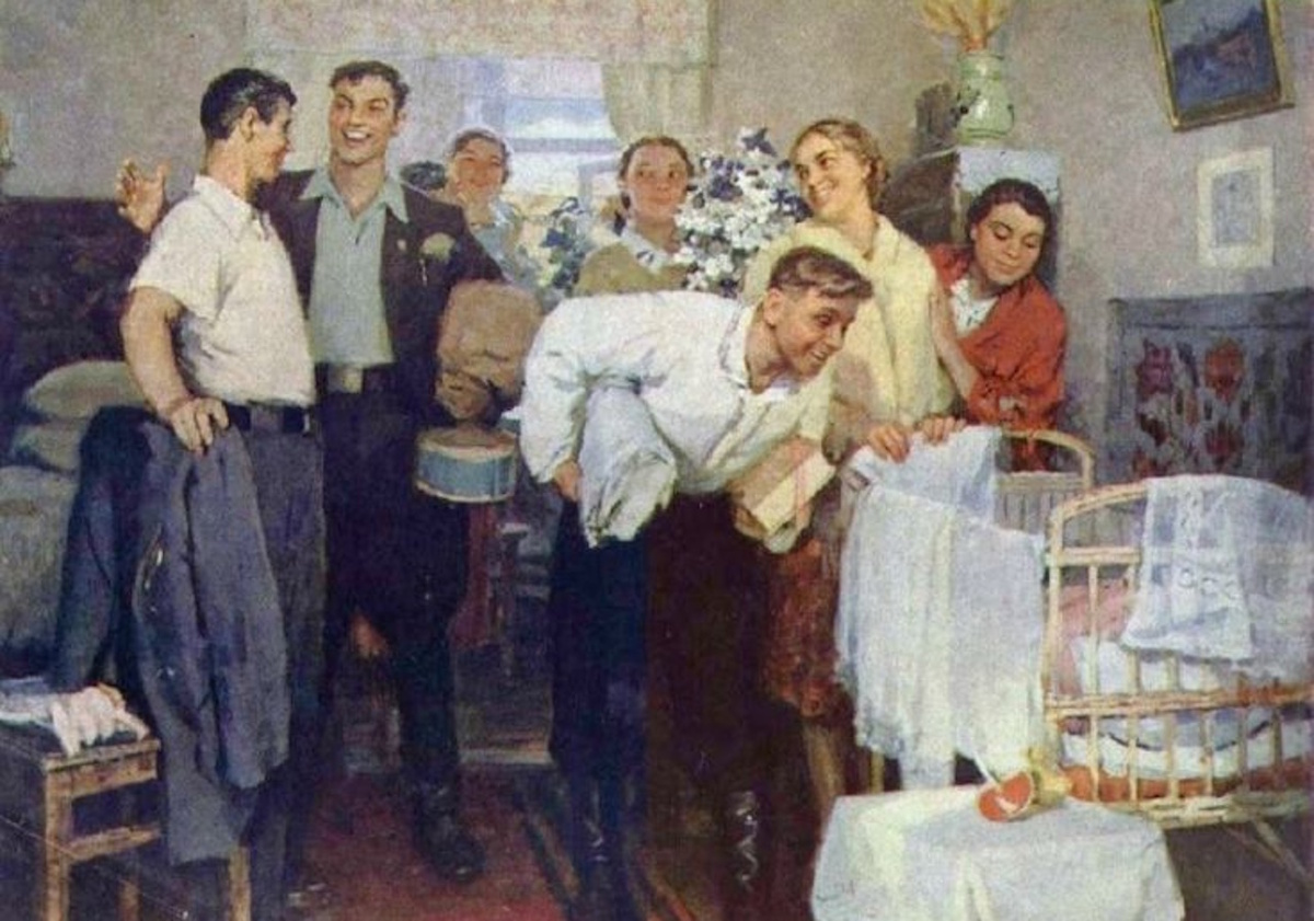 «Первенец у новосёлов», 1950-е годы. Анатолий Луценко
