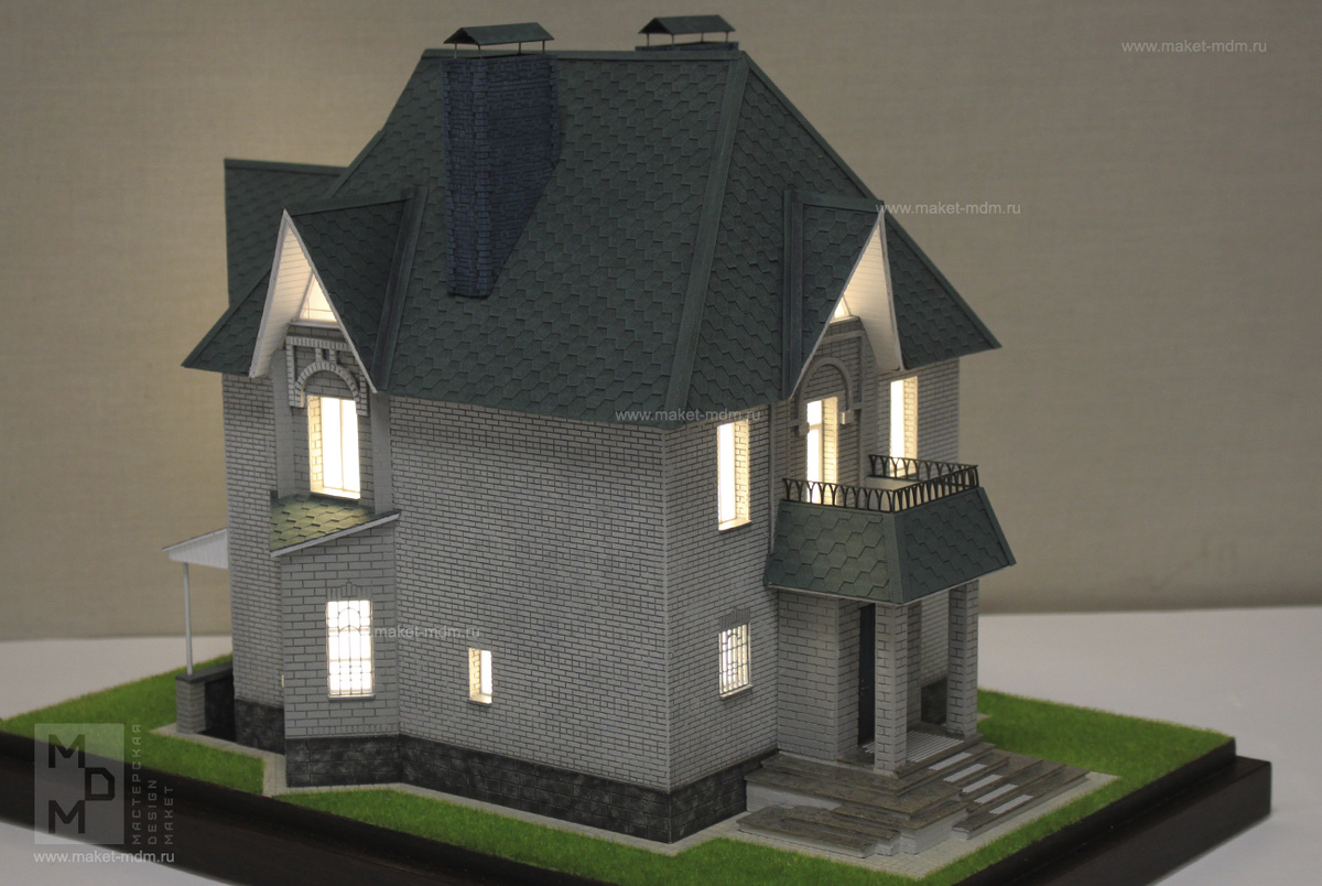 макет дома с подсветкой, в подарок 