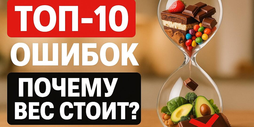 🍽️ ТОП-10 ошибок в питании, из-за которых не худеешь