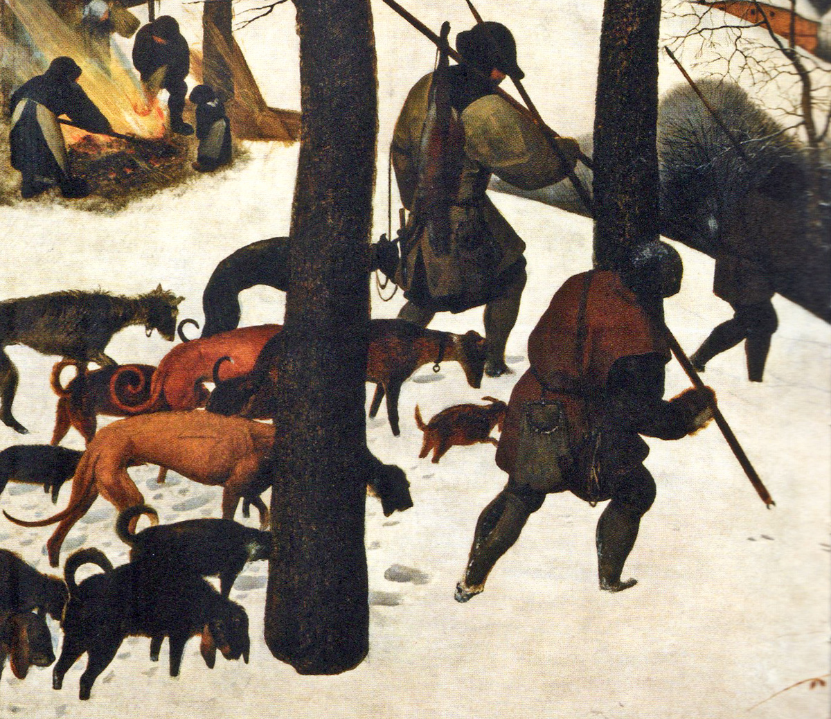 Охотники, Фрагмент полотна