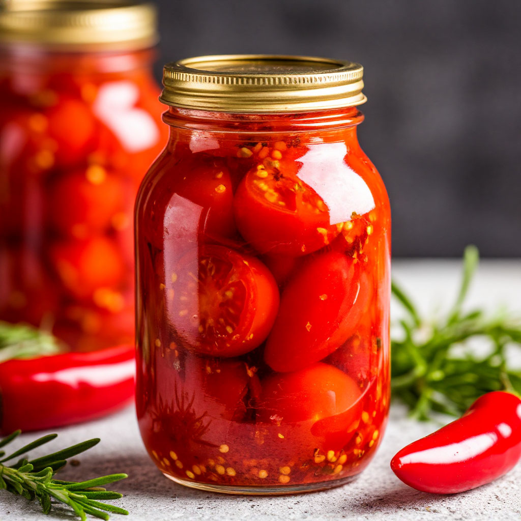 помидоры с красным острым перцем