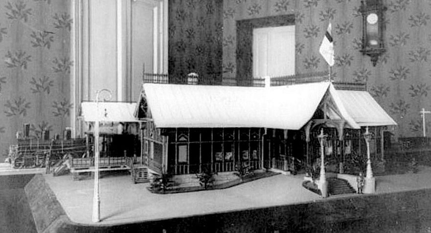 Макет первого деревянного вокзала. Источник: www.citywalls.ru