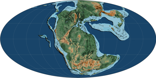 Так выглядела Земля середины позднего триаса: ~220 миллионов лет назад (норийский ярус) 