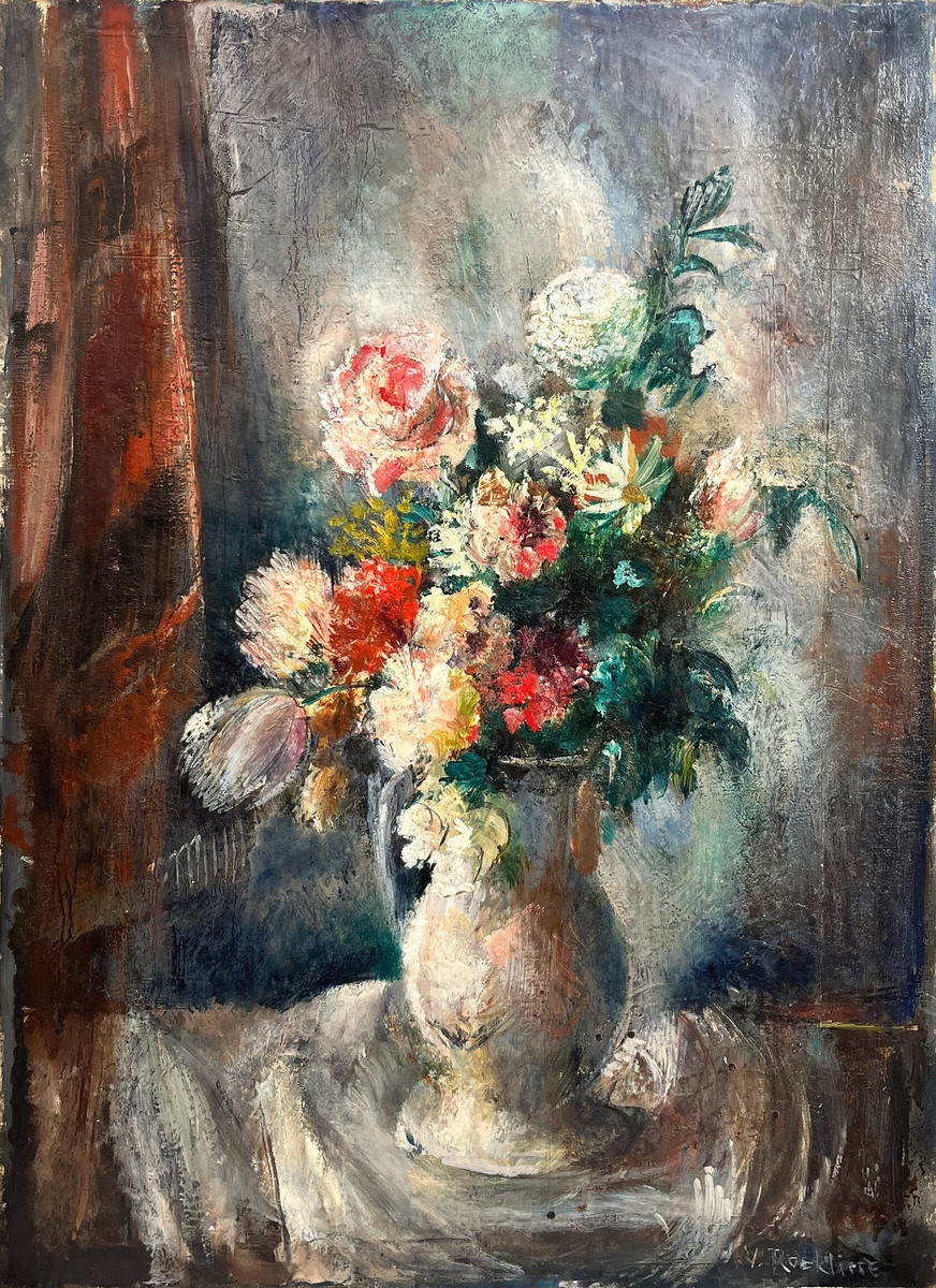 Натюрморт с букетом цветов. Конец 1920-х–1930-е годы. Холст, масло. 81х59,8 см.