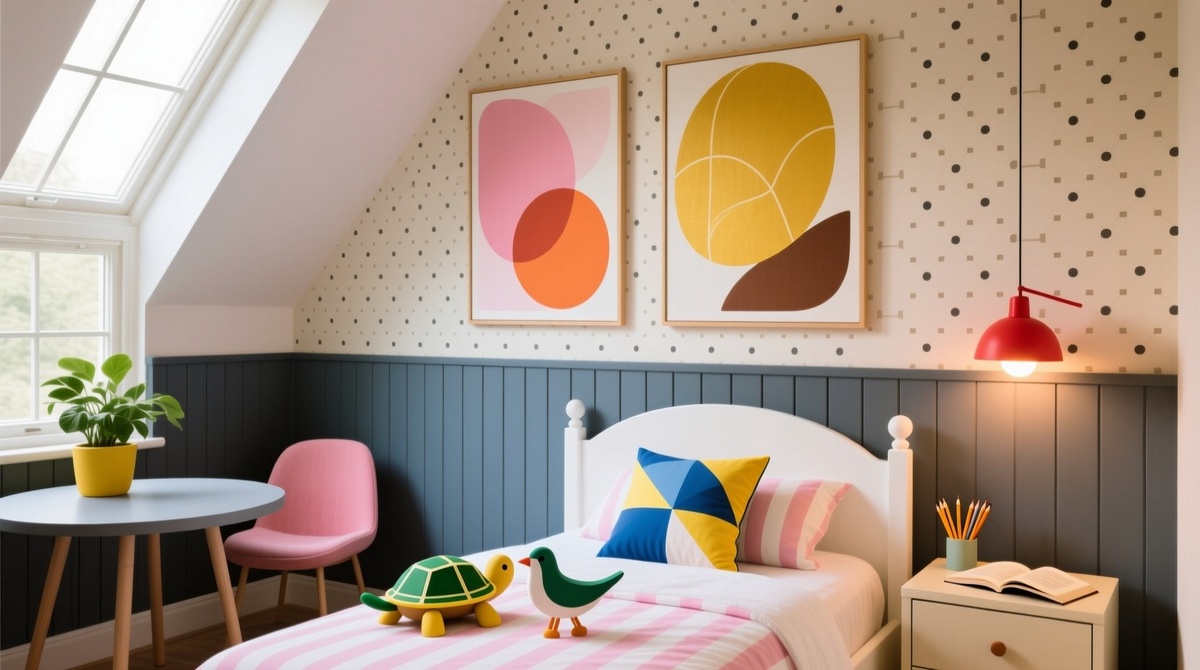Смелый цвет + нежная текстура = детская, в которой хочется расти