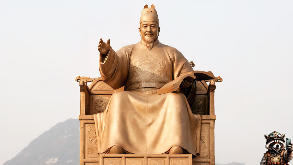 Статуя короля Сечжона в центре Сеула (Южная Корея)