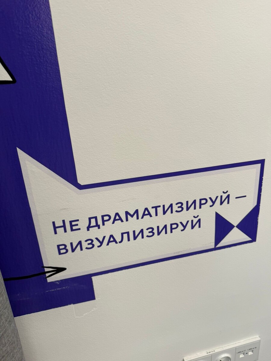 Надпись на стене в моем офисе 