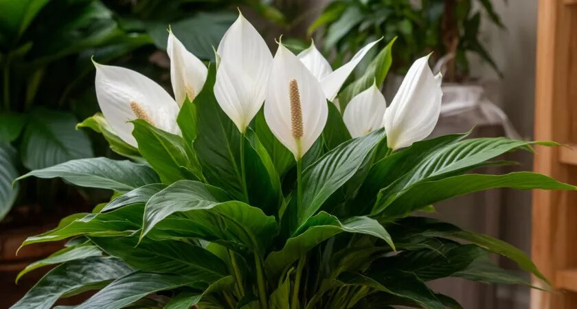    1 чайную ложку в воду – и спатифиллум выпускает стрелы быстрее Купидона: "белые паруса" размером с блюдце