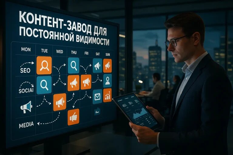    Контент-завод = SEO + соцсети + постоянная видимость "Kontenium"
