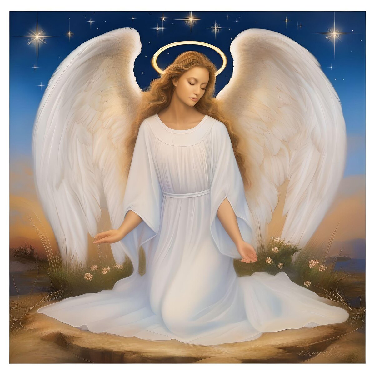 Ангел. Иллюстрация сгенерирована нейросетью