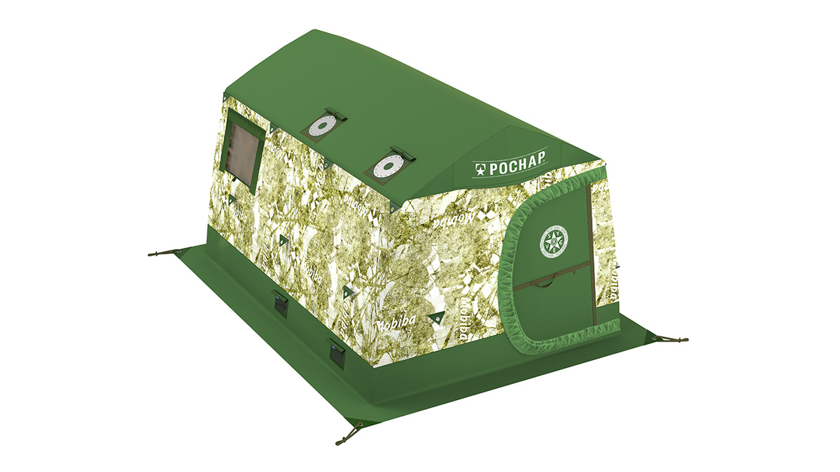 Мобильная баня-палатка РОСНАР РП-32 М2. Расцветка - "Фирменный камуфляж"