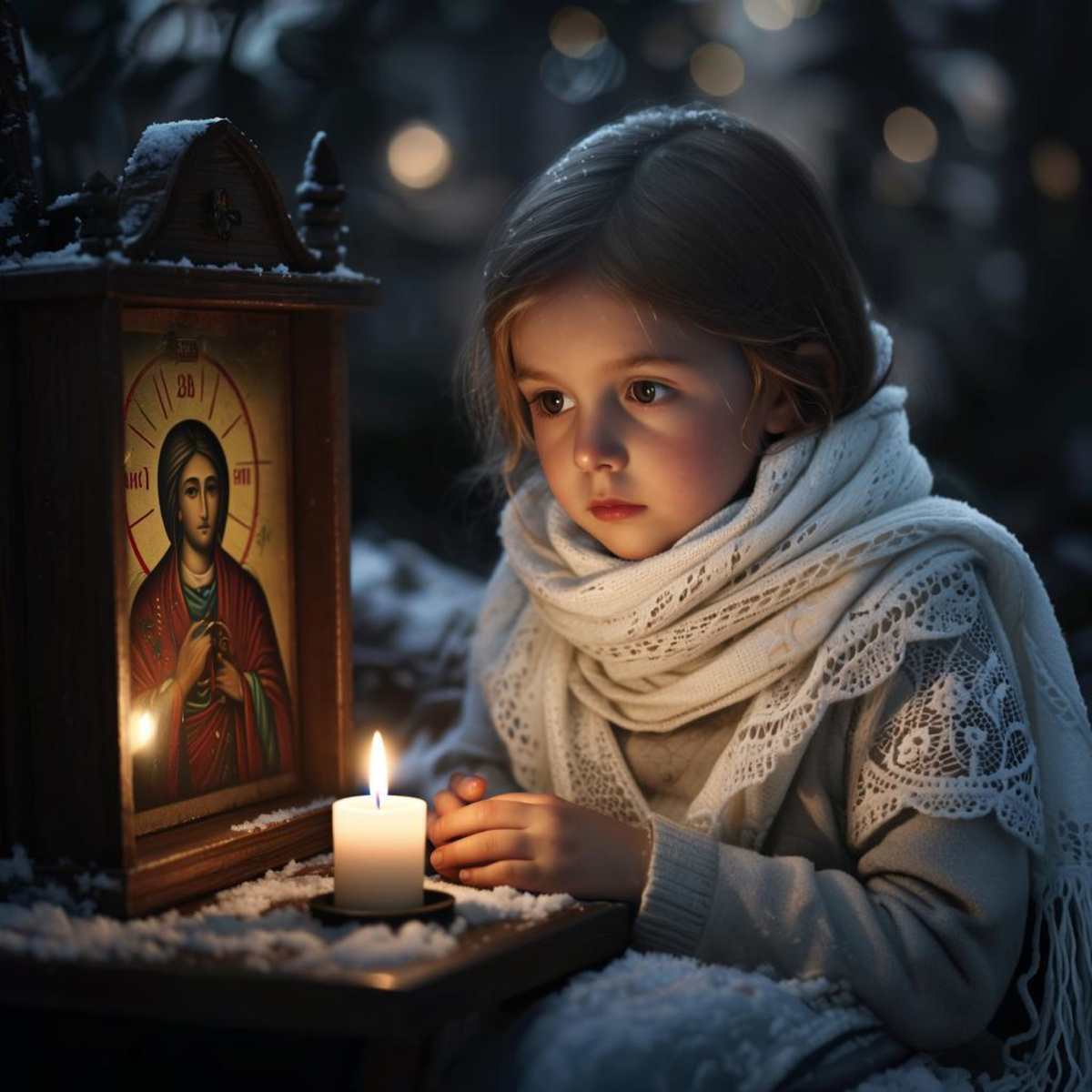 Девочка у иконы