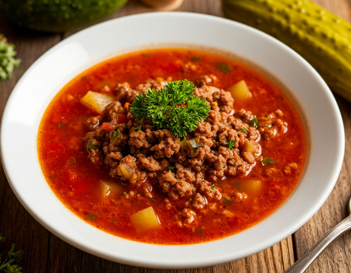    Немецкий суп с фаршем — шедевр из простых продуктов. Готовлю вместо борща и рассольника: вкусно и экономно