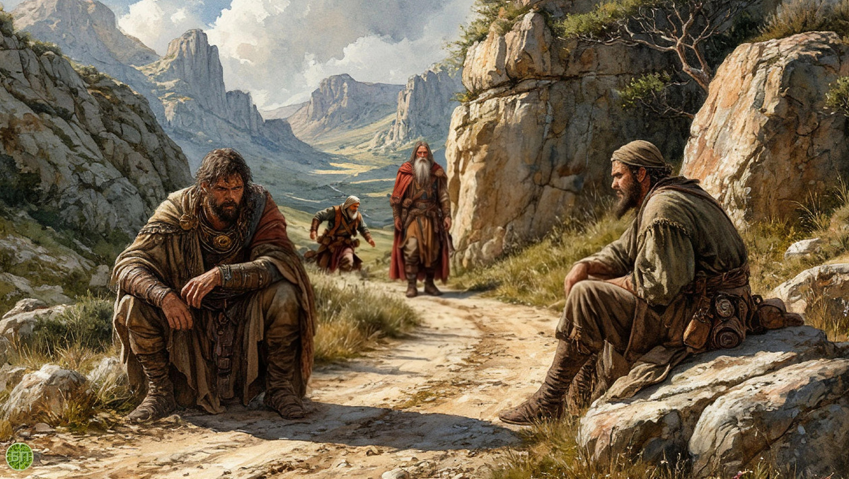 В пути на Святую Землю на Харитона напали разбойники. 