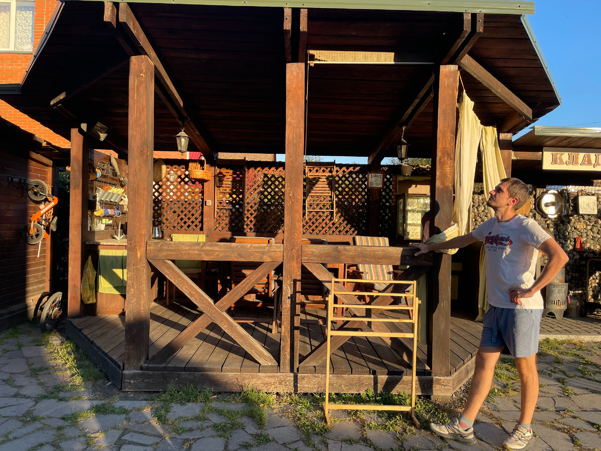 Веранда, на месте которой теперь баня