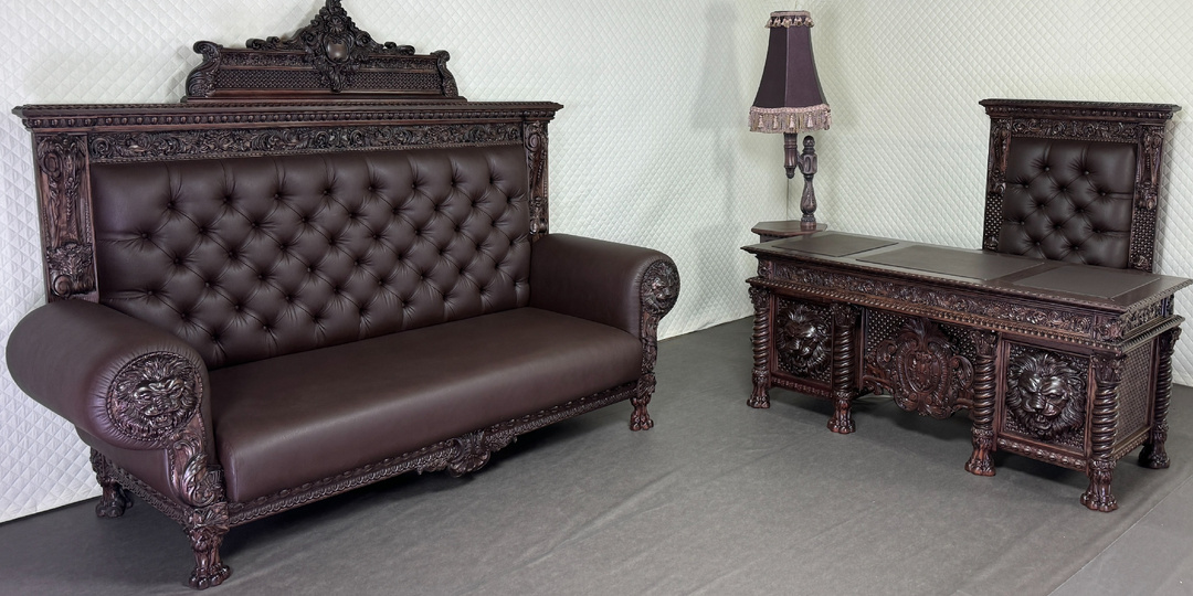Кабинетный диван из массива дерева – символ элегантности сталинской эпохи
