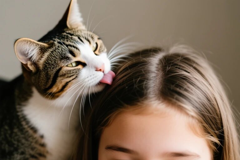 Почему кошка вылизывает волосы: 5 причин странной привычки