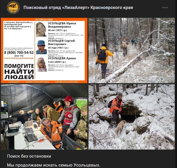    Кадры с места поиска. Фото: vk.com/la_krsk