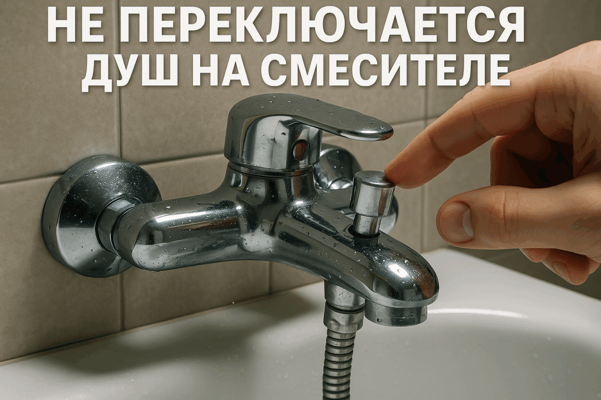    Не переключается душ на смесителе в ванной — ремонт Михаил Юрьевич