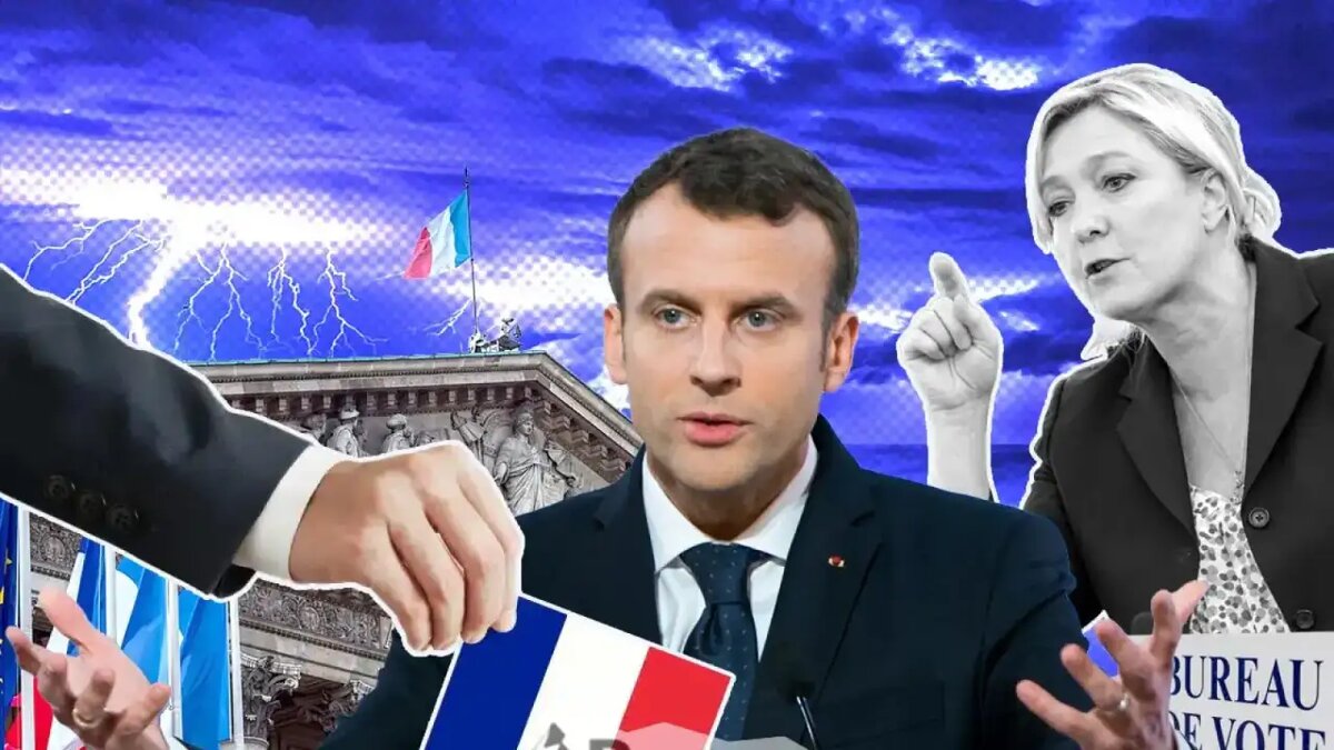    Эммануэль Макрон и Марин Ле Пен. © Борис Алексеев / Коллаж / Ridus.ru