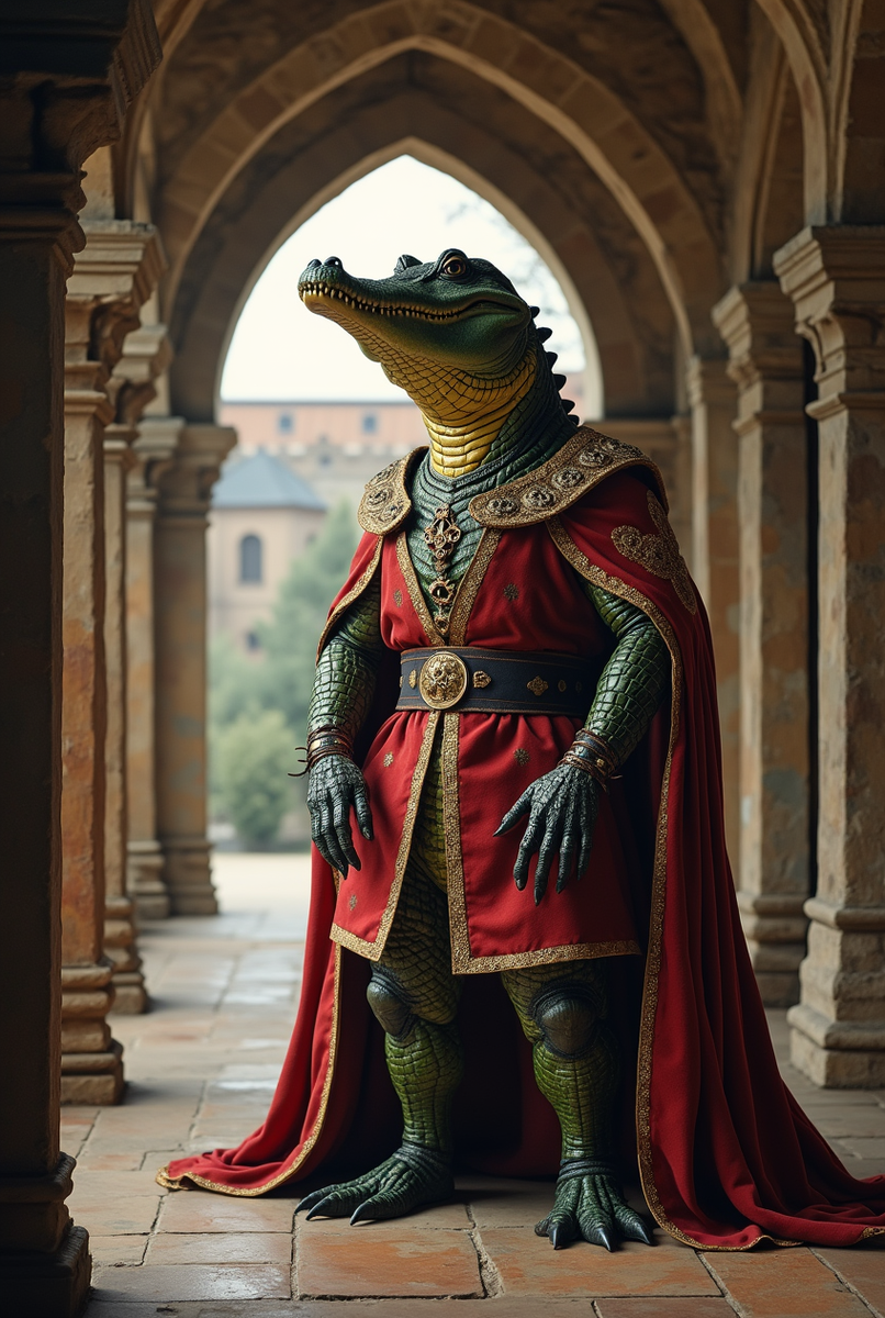 Крокодил не плохо смотрится в мантии.