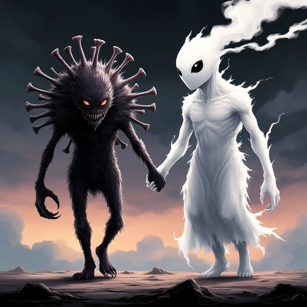 Вирус и холод, по версии нейросетей. 