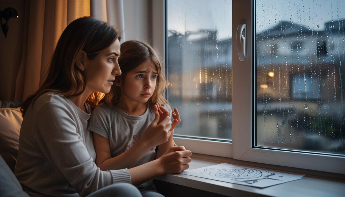 Она разложила лист на подоконнике