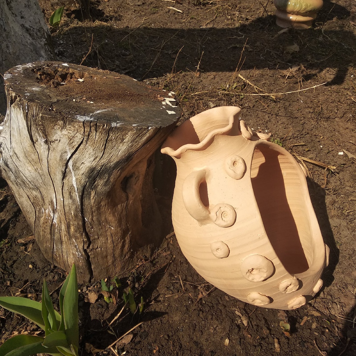 Вазон для цветов обожженый только утилем