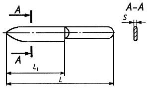 Основные размеры ножей, где L - общая длина ножа, L1 - длина лезвия ножа, S - толщина лезвия