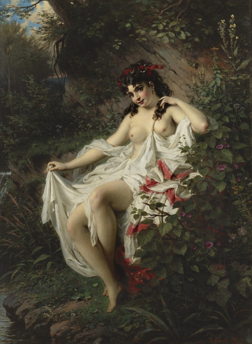 «Весна в лесу» — картина Антона Эберта (1845–1896). Размер: 106,05 × 74,6 см. Материал: масло на холсте.