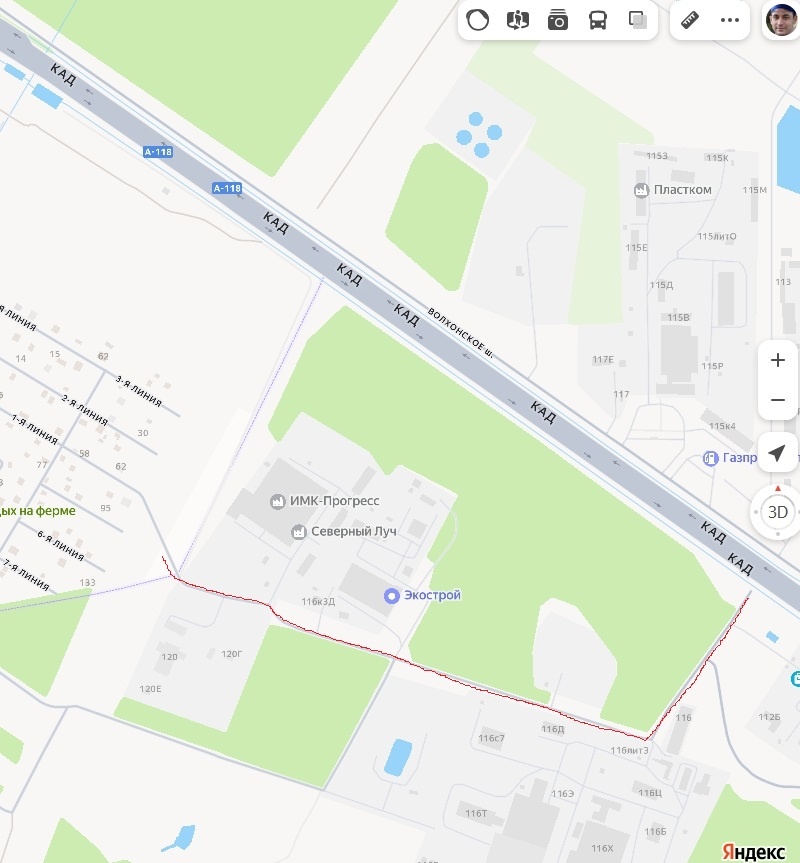 Единственная дорога ко множеству организаций и к садоводствам.