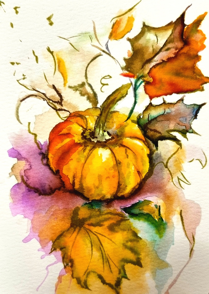 Рисунок автора, брашпены, хлопковая бумага