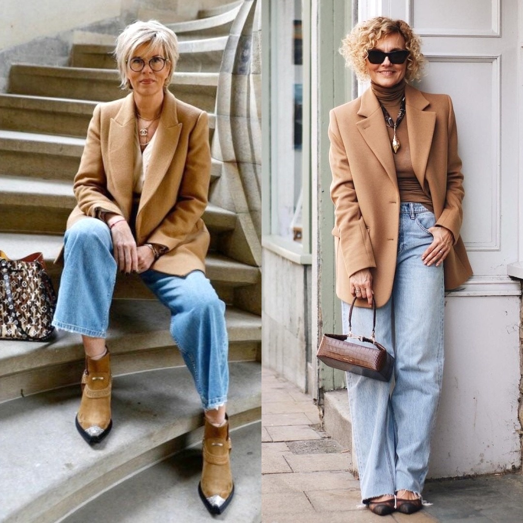 Отличные луки с прямыми джинсами