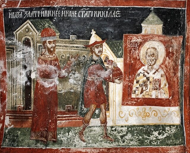 Печская Патриархия, часовня Святого Николая. Половец возвращается, чтобы заплатить свой долг. Фото является общественным достоянием.