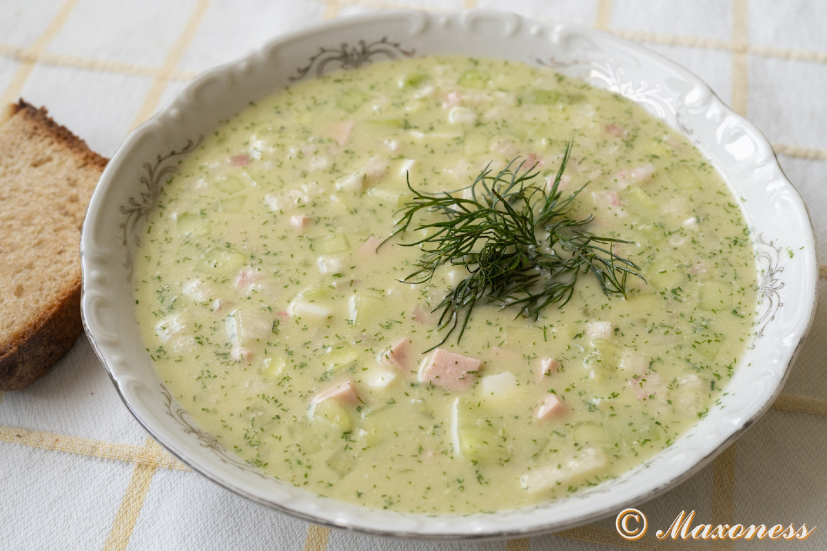 Окрошка на квасе. Русская кухня