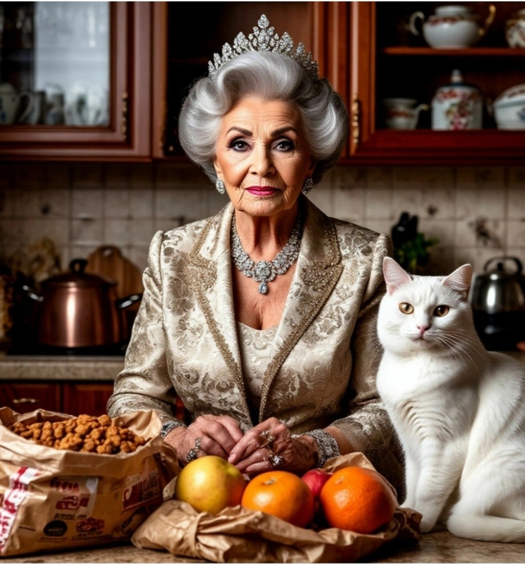 Накупили корма, разбираем пакеты.