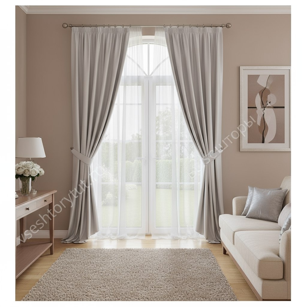 Шторы из ткани Zambak фото с сайта vseshtorytut.ru