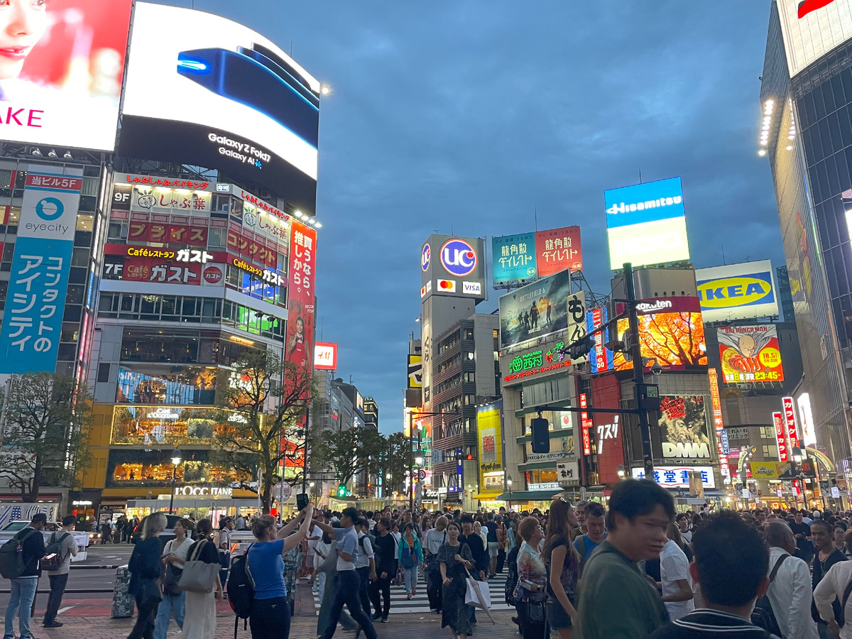В жизни на этом перекрестке куда интереснее, чем на фото. Я и не заметила, что пролетел час, пока я стояла, рассматривая экраны. Толпа совсем не мешала и ее даже не замечаешь.