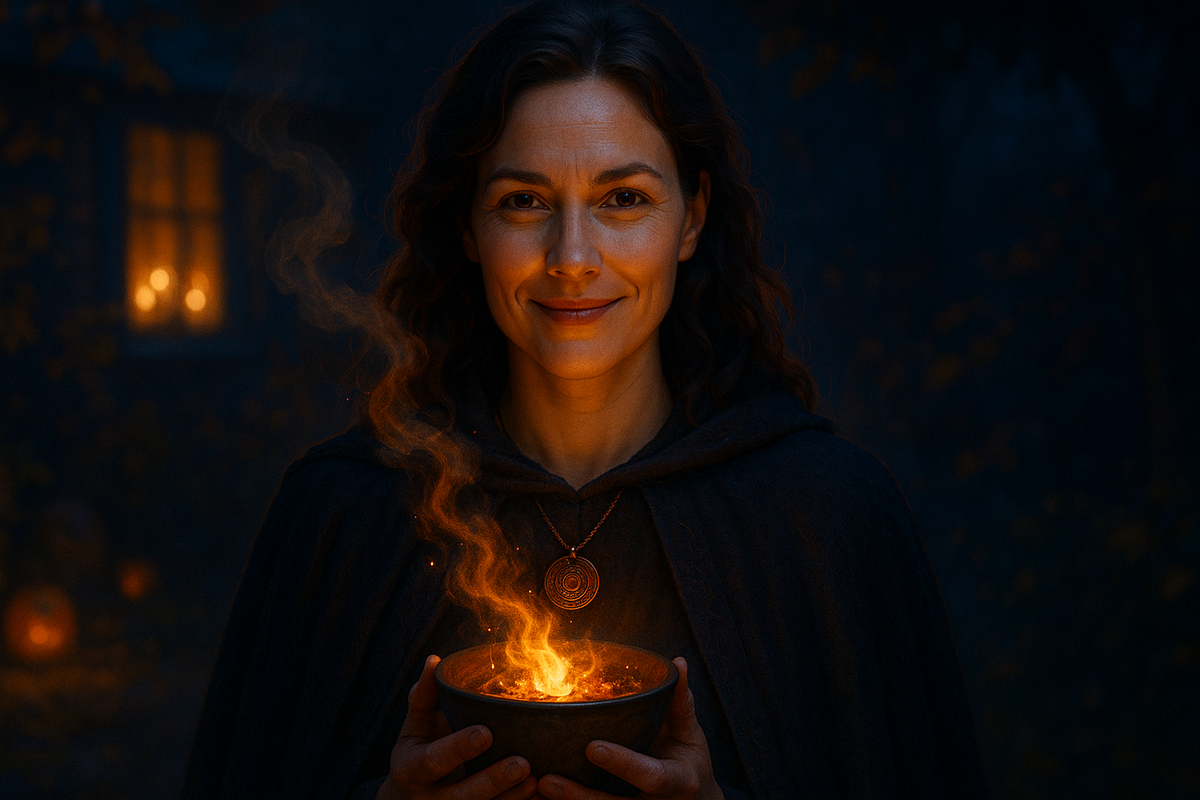 Самайн и Ночь Духов: харизматичная ведьма перезажигает «личный огонь» — древний ритуал кельтских традиций, который очищает, защищает и помогает пройти порог в тёмную половину года.