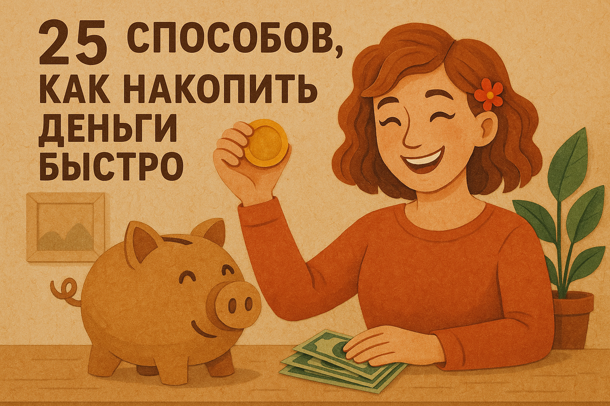 25 способов, как накопить деньги быстро 
