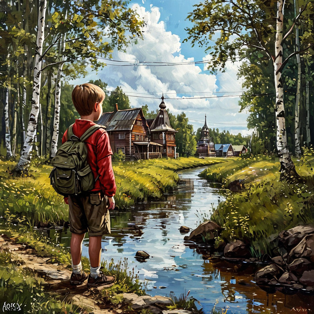 Деревня. Река.