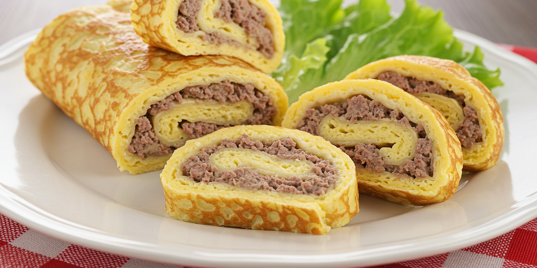 Быстрый яичный рулет на сковороде - всего 3 ингредиента. Готовлю без миксера