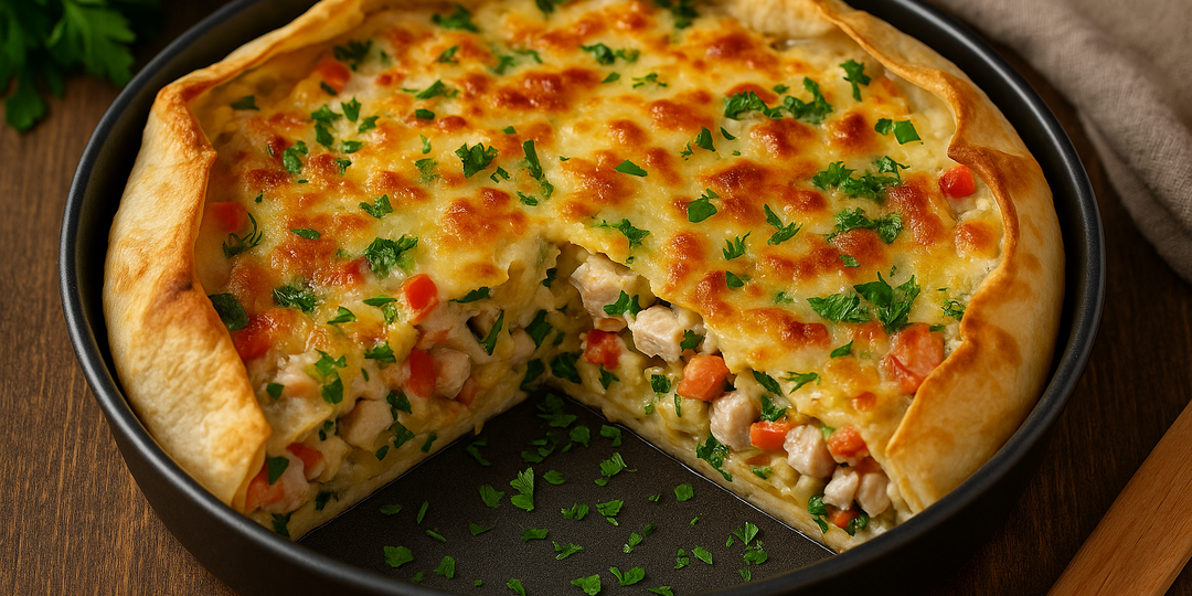 Пирог из лаваша с курицей и овощами за 30 минут — быстрый и полезный рецепт