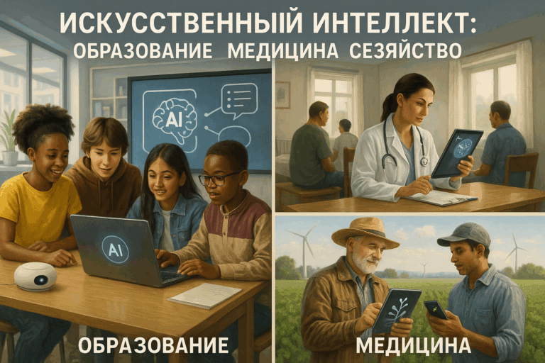    Искусственный интеллект меняет будущее в образовании, медицине и сельском хозяйстве, но вызывает вопросы о доверии и различиях в восприятии.