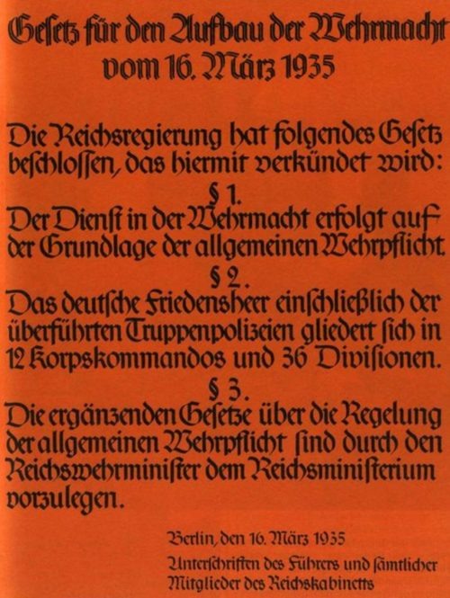 Текст Закона «О создании Вермахта»