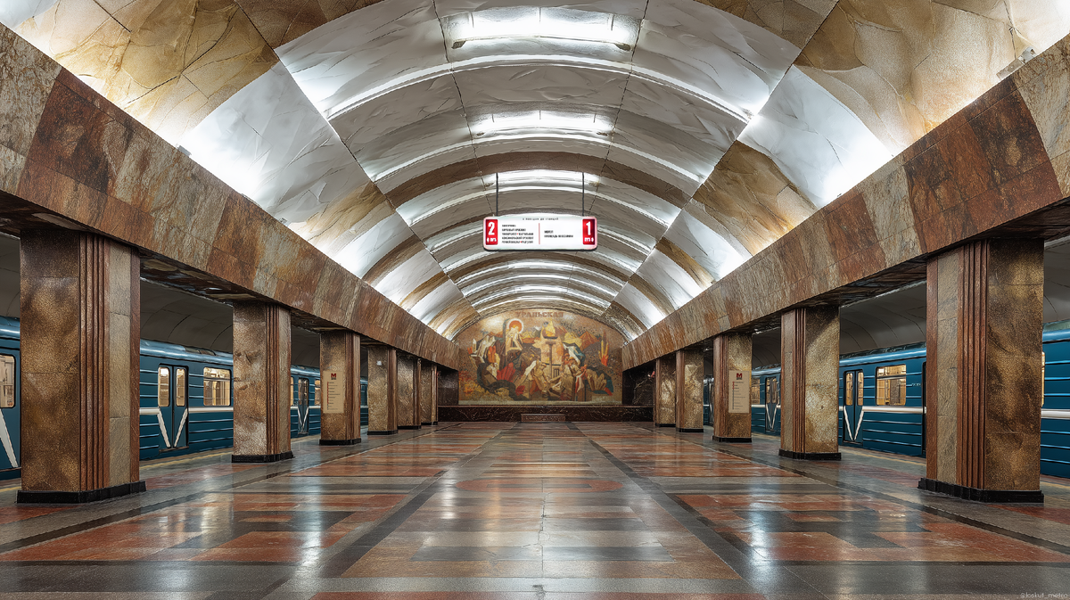 «Уральская», вид на панно.