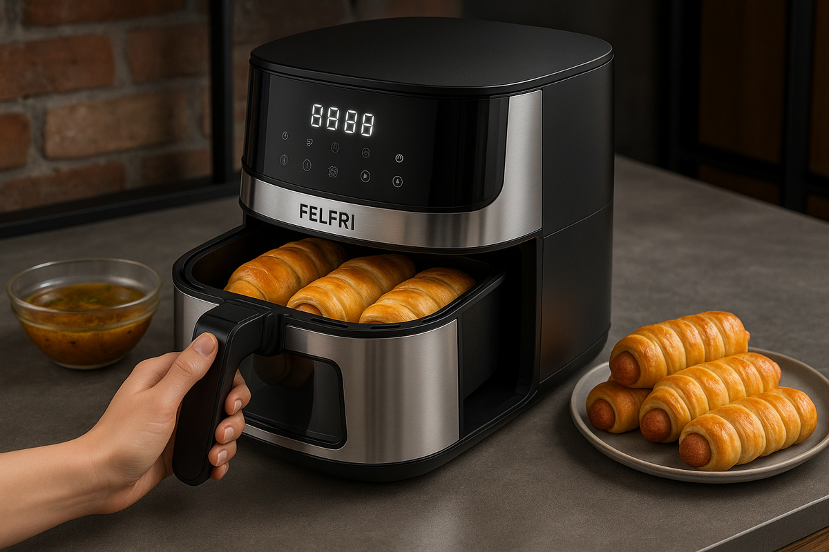 Сосиски в слоёном тесте в аэрогриле